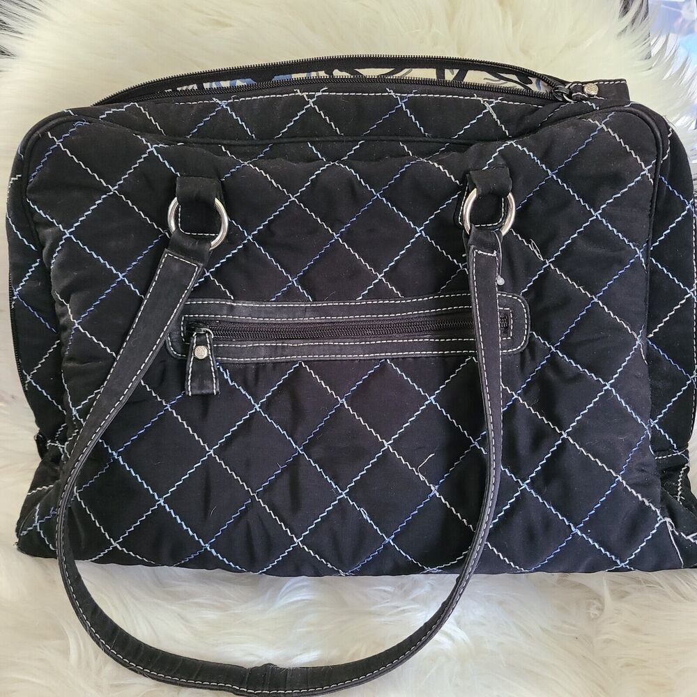 Vera Bradley Weekender Large Travel Tote Bag Blue Black